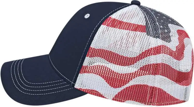 Cap America I2011 Flag Mesh Back - Navy White - one Size Fits Most