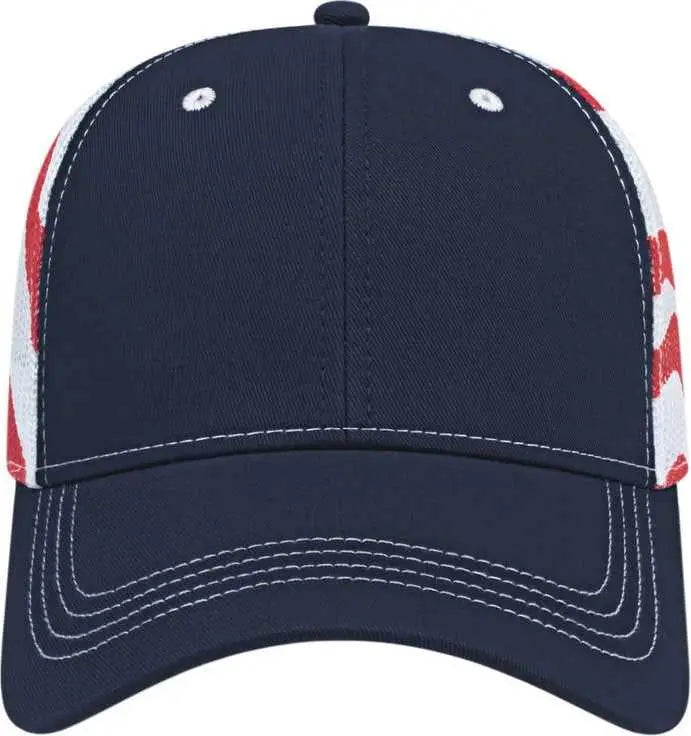Cap America I2011 Flag Mesh Back - Navy White - one Size Fits Most