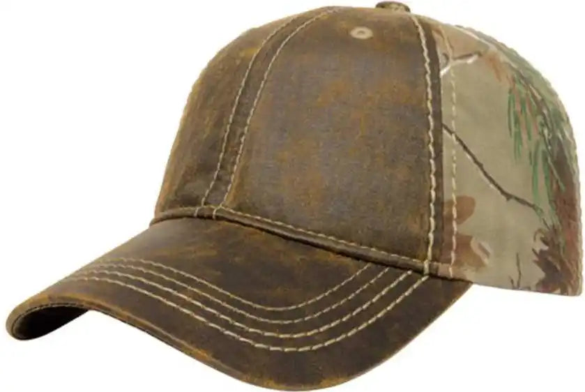 Cap America I2018 Faux Leathered Poly/cotton Camo - Brown Realtree Ap - one Size Fits Most