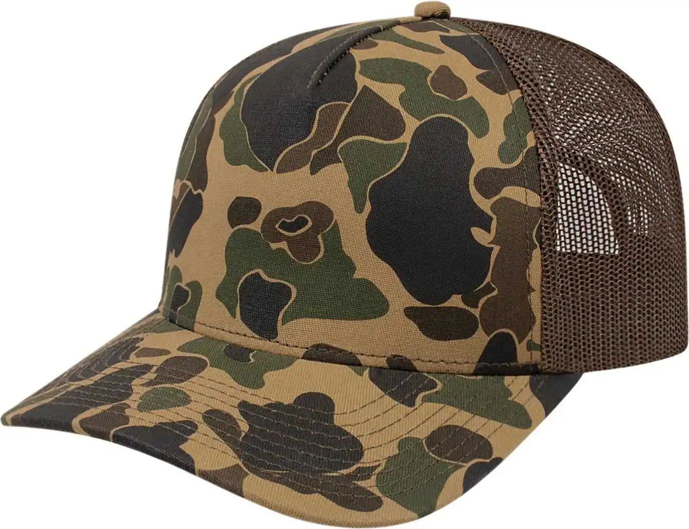Cap America I2023 Duck Camo Trucker Mesh Back - Walnut Brown - one Size Fits Most