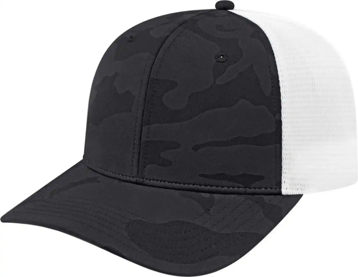 Cap America I2024 Nylon Blend Camo Trucker Mesh Back Black White / one Size Fits Most
