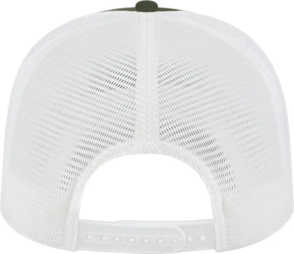 Cap America I2024 Nylon Blend Camo Trucker Mesh Back - Green White - Green/white / one Size Fits Most