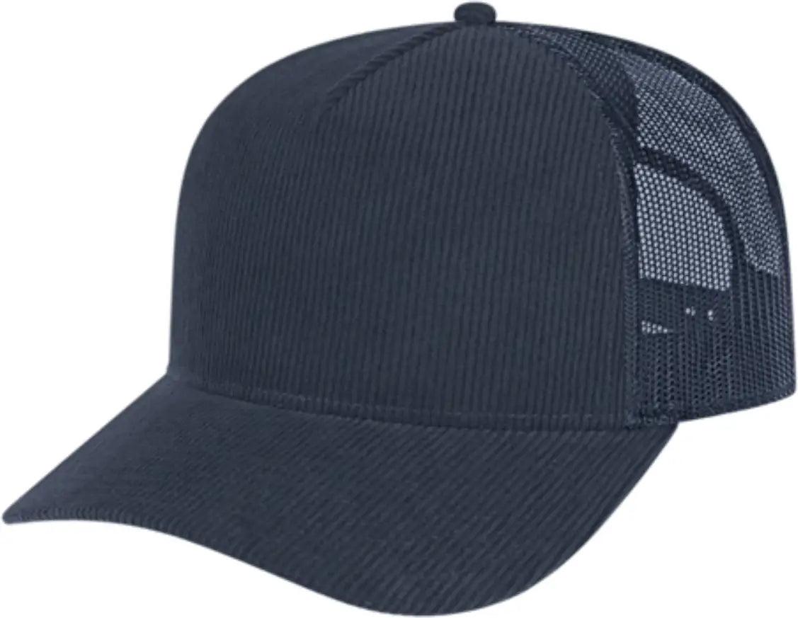 Cap America I3021 Heritage Corduroy Trucker - Navy - one Size Fits Most