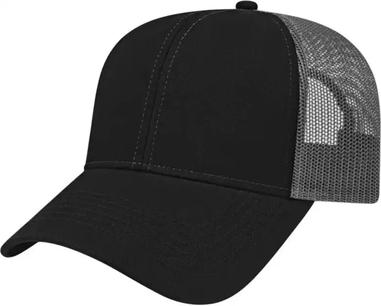 Cap America I3025 Two Tone Mesh Back Black Charcoal Dark Gray / one Size Fits Most
