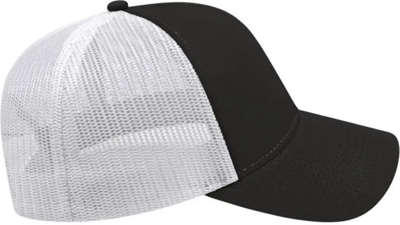 Cap America I3025 Two Tone Mesh Back - Black White - one Size Fits Most