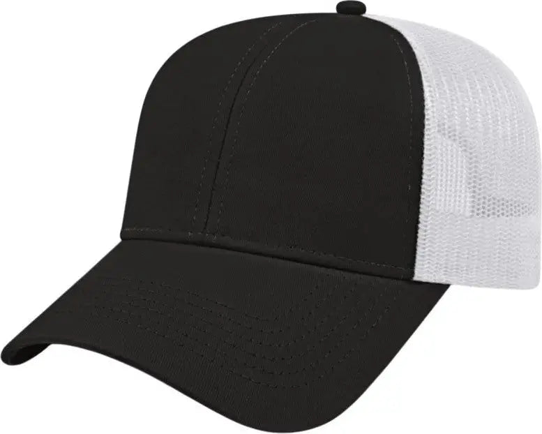 Cap America I3025 Two Tone Mesh Back - Black White - one Size Fits Most