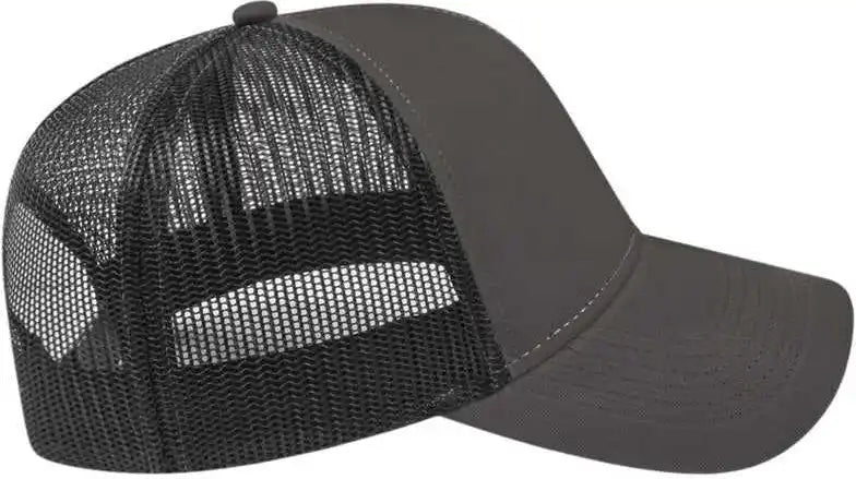 Cap America I3025 Two Tone Mesh Back - Charcoal Black - Dark Gray / one Size Fits Most