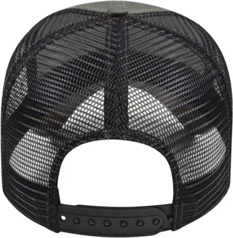Cap America I3025 Two Tone Mesh Back Charcoal Black Dark Gray / one Size Fits Most