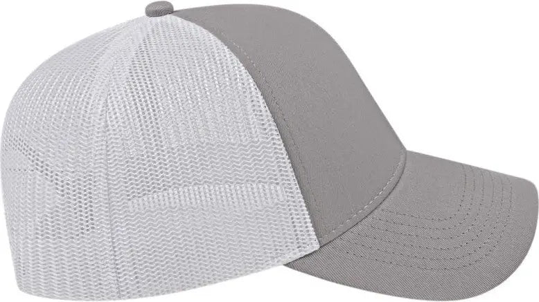 Cap America I3025 Two Tone Mesh Back - Gray White - one Size Fits Most