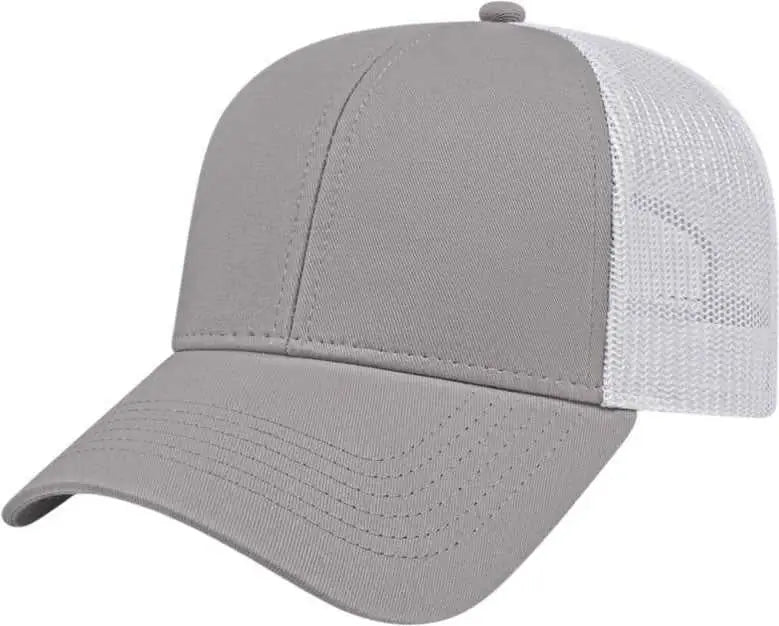 Cap America I3025 Two Tone Mesh Back - Gray White - one Size Fits Most