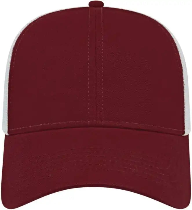 Cap America I3025 Two Tone Mesh Back - Maroon White - one Size Fits Most
