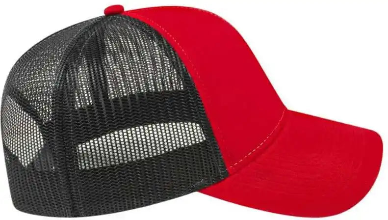 Cap America I3025 Two Tone Mesh Back - Red Black - one Size Fits Most