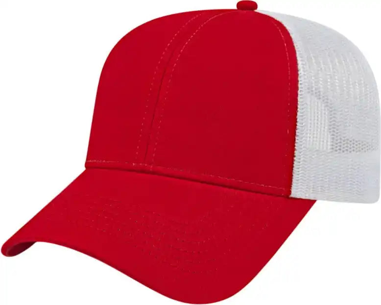 Cap America I3025 Two Tone Mesh Back - Red White - one Size Fits Most