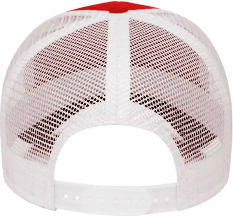 Cap America I3025 Two Tone Mesh Back - Red White - one Size Fits Most