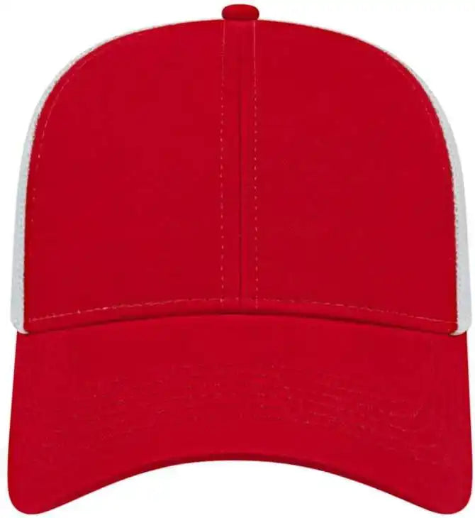 Cap America I3025 Two Tone Mesh Back - Red White - one Size Fits Most