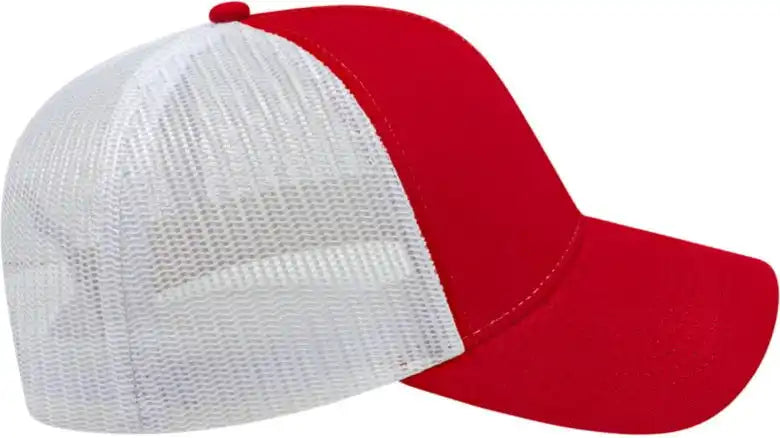 Cap America I3025 Two Tone Mesh Back - Red White - one Size Fits Most