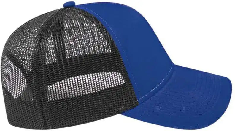 Cap America I3025 Two Tone Mesh Back Royal Black / one Size Fits Most