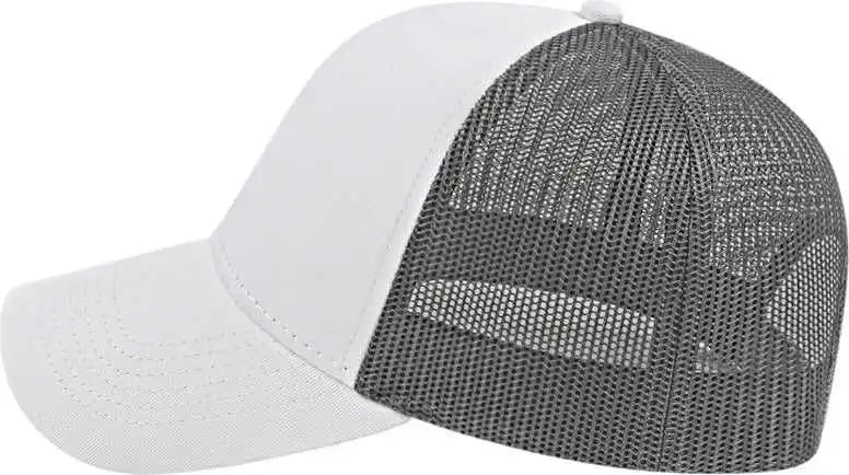 Cap America I3025 Two Tone Mesh Back White Charcoal Dark Gray / one Size Fits Most