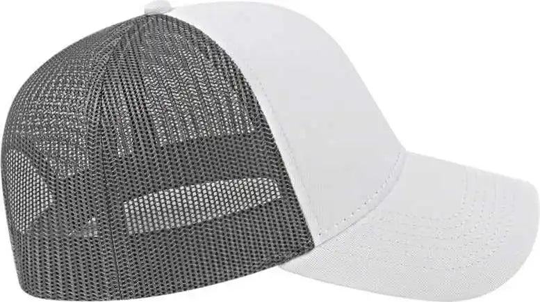 Cap America I3025 Two Tone Mesh Back White Charcoal Dark Gray / one Size Fits Most