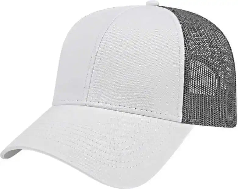 Cap America I3025 Two Tone Mesh Back White Charcoal Dark Gray / one Size Fits Most