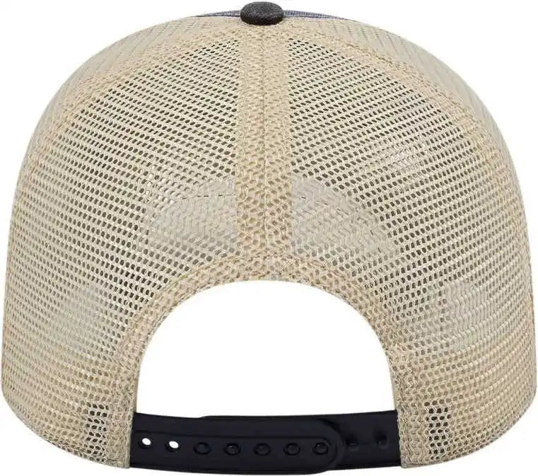 Cap America I3027 Washed Pigment Dyed with Mesh - Black Stone - Ivory / one Size Fits Most