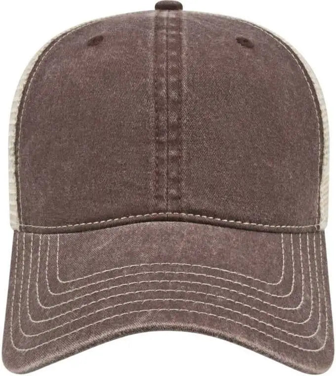 Cap America I3027 Washed Pigment Dyed with Mesh - Brown Stone