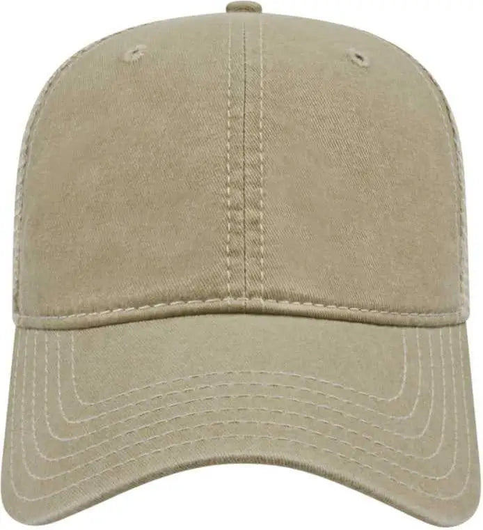 Cap America I3027 Washed Pigment Dyed with Mesh - Khaki Stone