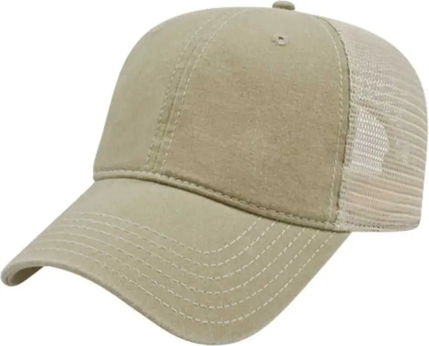 Cap America I3027 Washed Pigment Dyed with Mesh - Khaki Stone