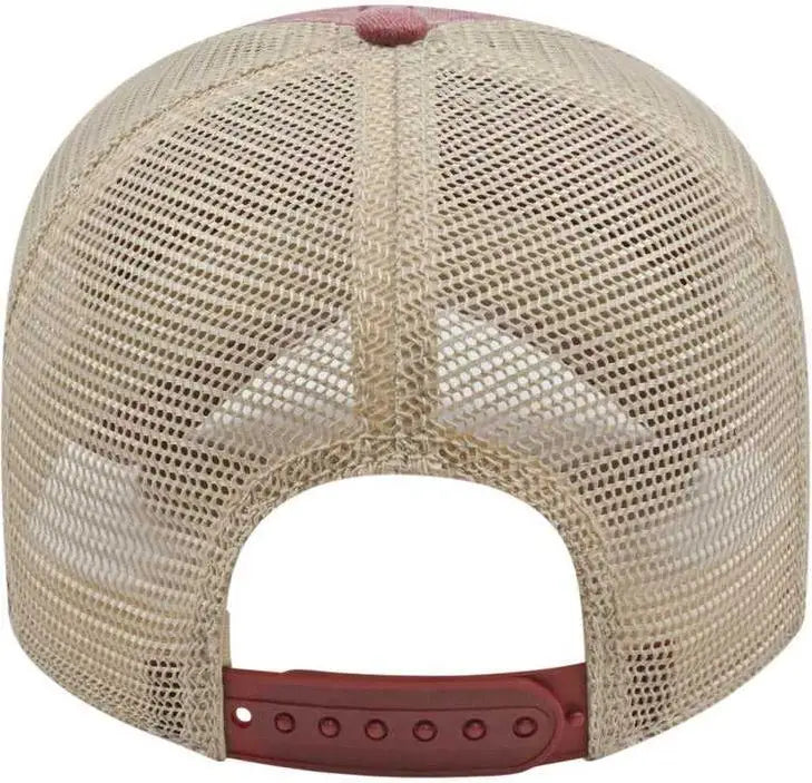 Cap America I3027 Washed Pigment Dyed with Mesh - Maroon Stone