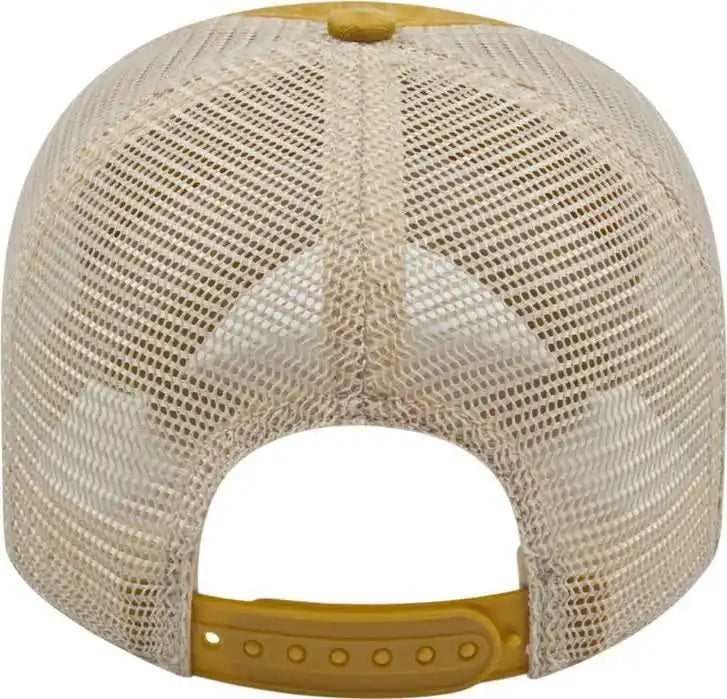 Cap America I3027 Washed Pigment Dyed with Mesh - Mustard Stone - Gold Ivory / one Size Fits Most