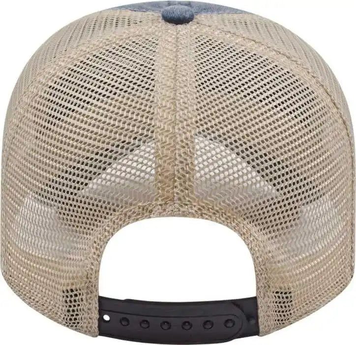 Cap America I3027 Washed Pigment Dyed with Mesh - Navy Stone - Ivory / one Size Fits Most