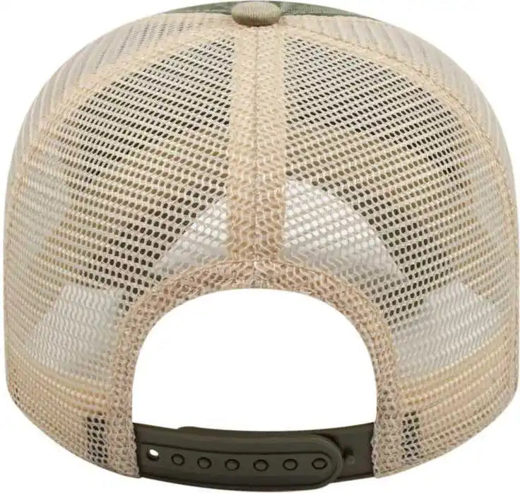 Cap America I3027 Washed Pigment Dyed with Mesh Olive Khaki Stone Ivory / one Size Fits Most