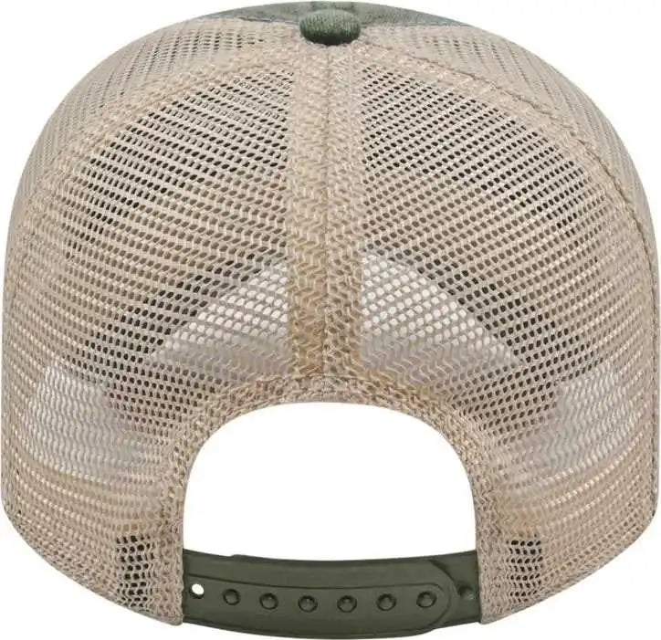 Cap America I3027 Washed Pigment Dyed with Mesh Olive Stone Ivory / one Size Fits Most