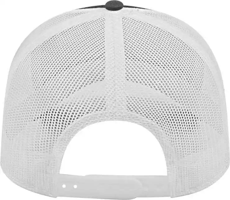 Cap America I3028 Modified Flat Bill with Mesh Back Black Charcoal White Dark Gray / one Size Fits Most