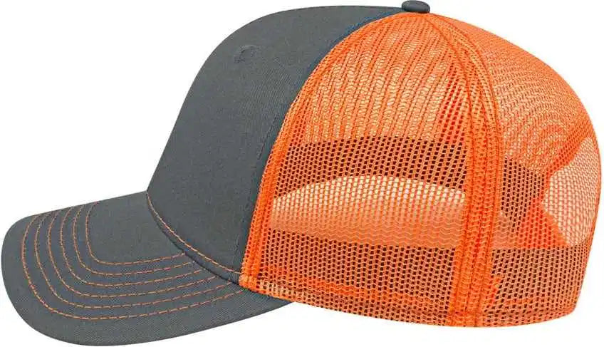 Cap America I3028 Modified Flat Bill with Mesh Back Charcoal Blaze Dark Gray / one Size Fits Most