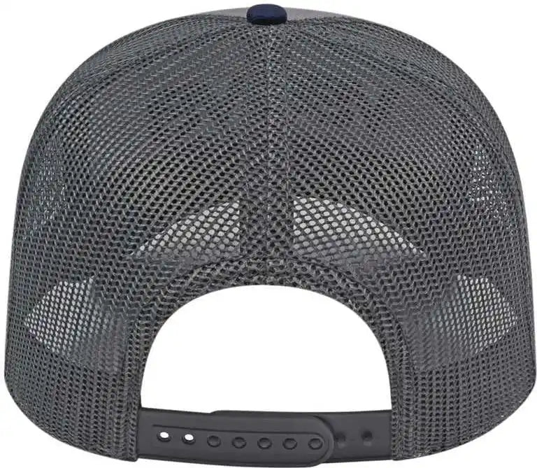 Cap America I3028 Modified Flat Bill with Mesh Back Gray Navy Charcoal / one Size Fits Most