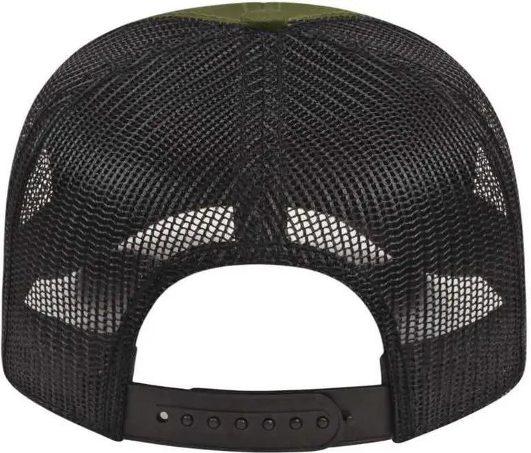 Cap America I3028 Modified Flat Bill with Mesh Back - Loden Black - Dark Gray / one Size Fits Most