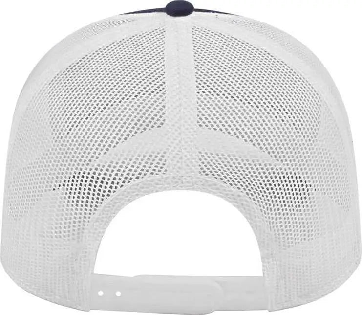 Cap America I3028 Modified Flat Bill with Mesh Back - Navy White