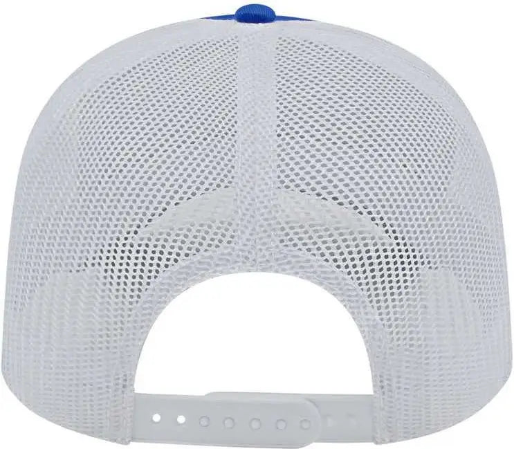 Cap America I3028 Modified Flat Bill with Mesh Back - Royal White
