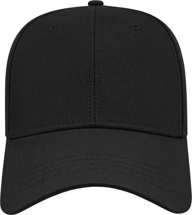 Cap America I3034 Chino Twill with Snap Tab Closure - Black - one Size Fits Most