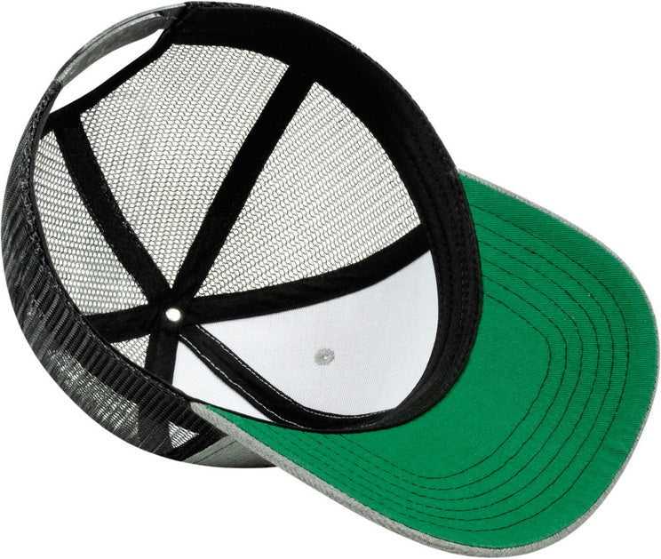 Cap America I3035 Blended Wool Acrylic Modified Flat Bill with Mesh Back - Heather Red - Gray / one Size Fits Most