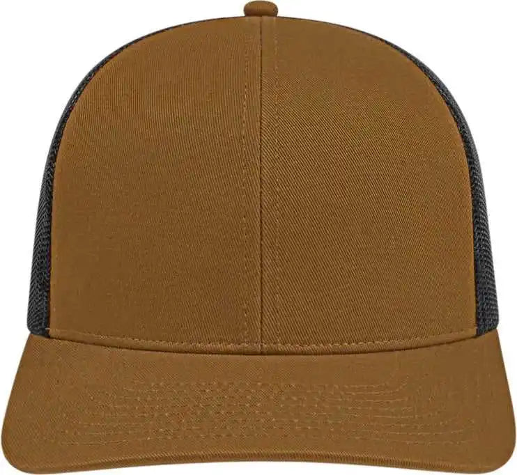 Cap America I3038 Poly/cotton Mesh Back - Carame Black - Tan / one Size Fits Most