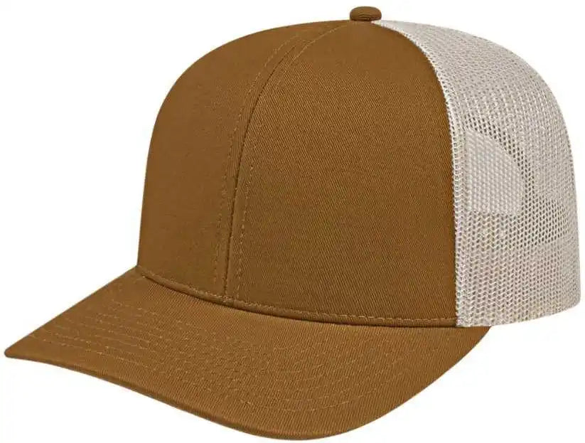 Cap America I3038 Poly/cotton Mesh Back - Carame White - Tan / one Size Fits Most