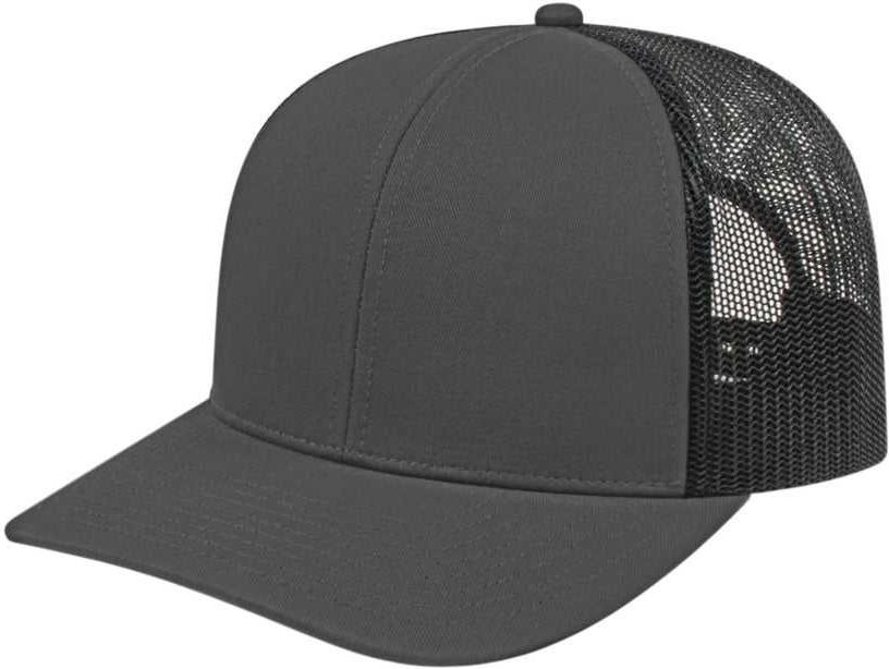 Cap America I3038 Poly/cotton Mesh Back - Charcoal Black - Dark Gray / one Size Fits Most