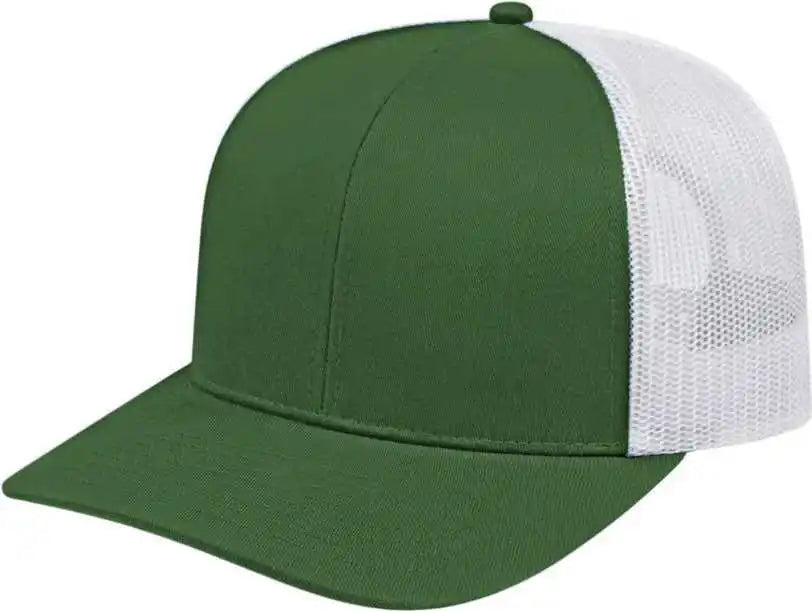 Cap America I3038 Poly/cotton Mesh Back Dark Green White Forest / one Size Fits Most