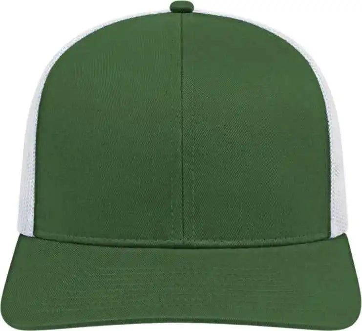 Cap America I3038 Poly/cotton Mesh Back - Dark Green White - Forest / one Size Fits Most