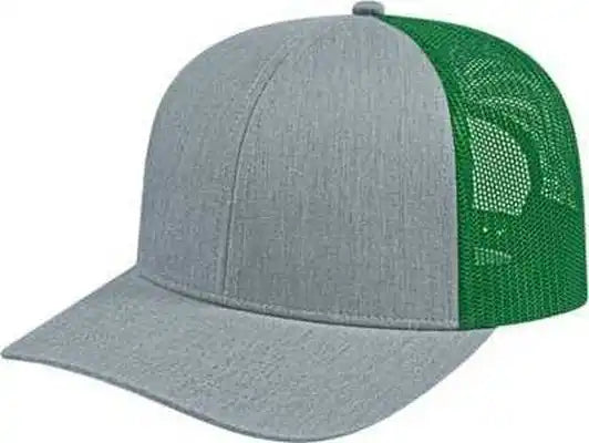 Cap America I3038 Poly/cotton Mesh Back - Heather Kelly Green - Gray / one Size Fits Most