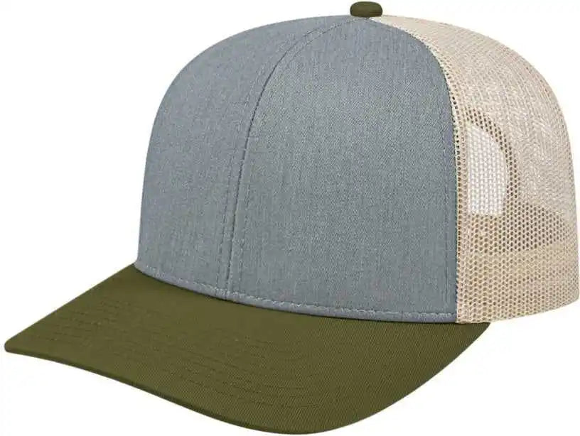 Cap America I3038 Poly/cotton Mesh Back - Heather Loden Stone - Gray Dark / one Size Fits Most