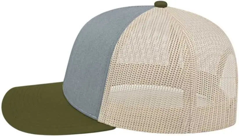 Cap America I3038 Poly/cotton Mesh Back - Heather Loden Stone - Gray Dark / one Size Fits Most