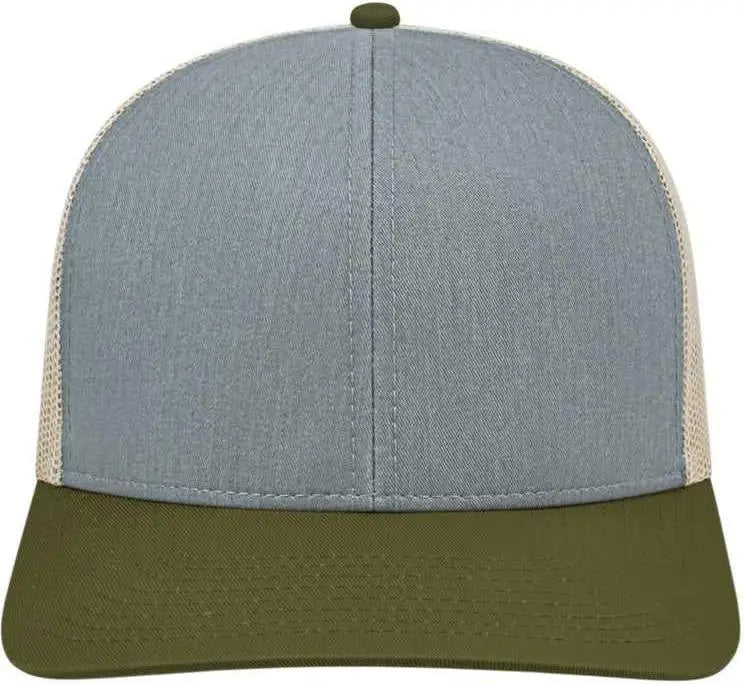 Cap America I3038 Poly/cotton Mesh Back - Heather Loden Stone - Gray Dark / one Size Fits Most